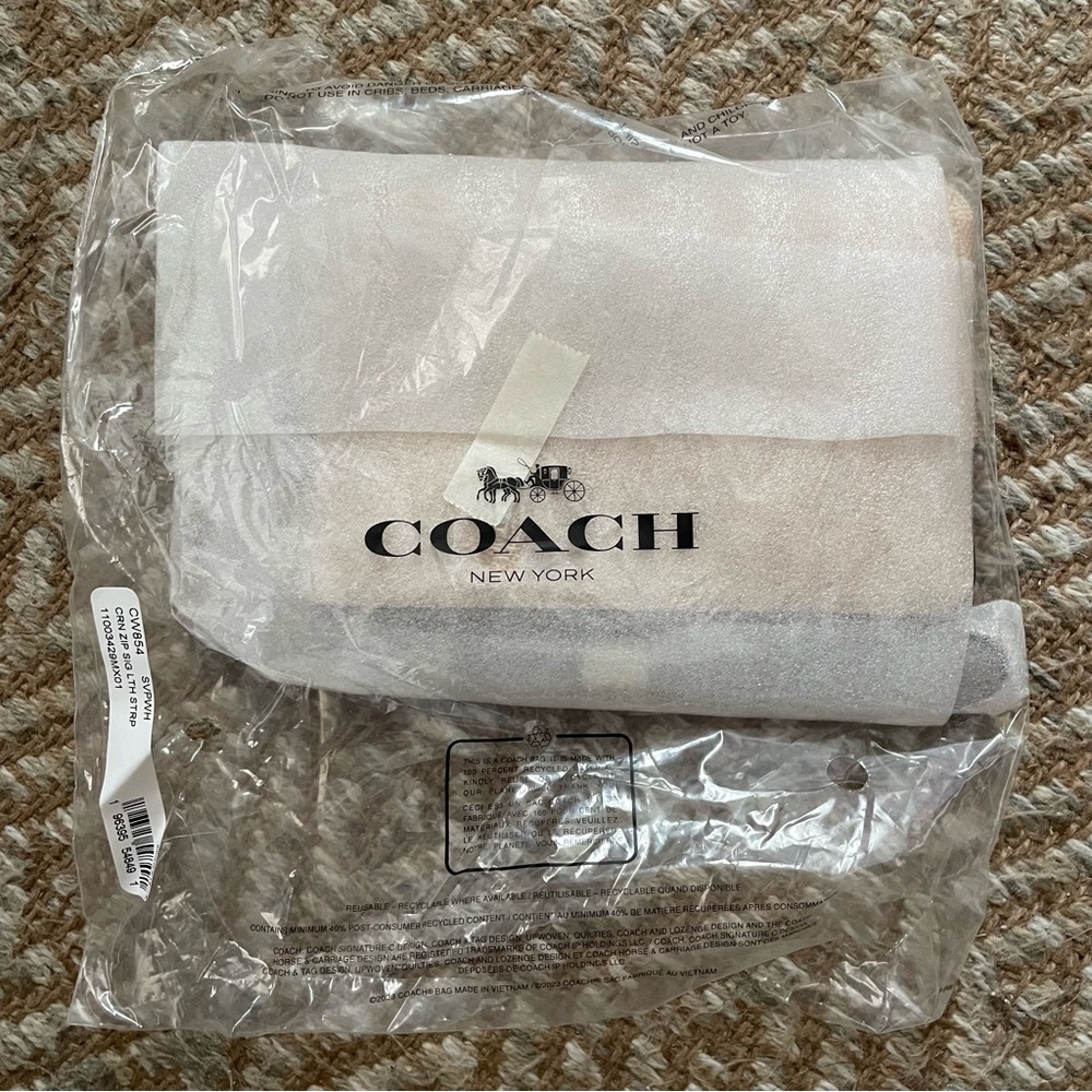Coach Silver and Tan Clutch Wristlet - Picture 4 of 6